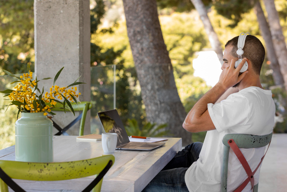 Person doing remote work
