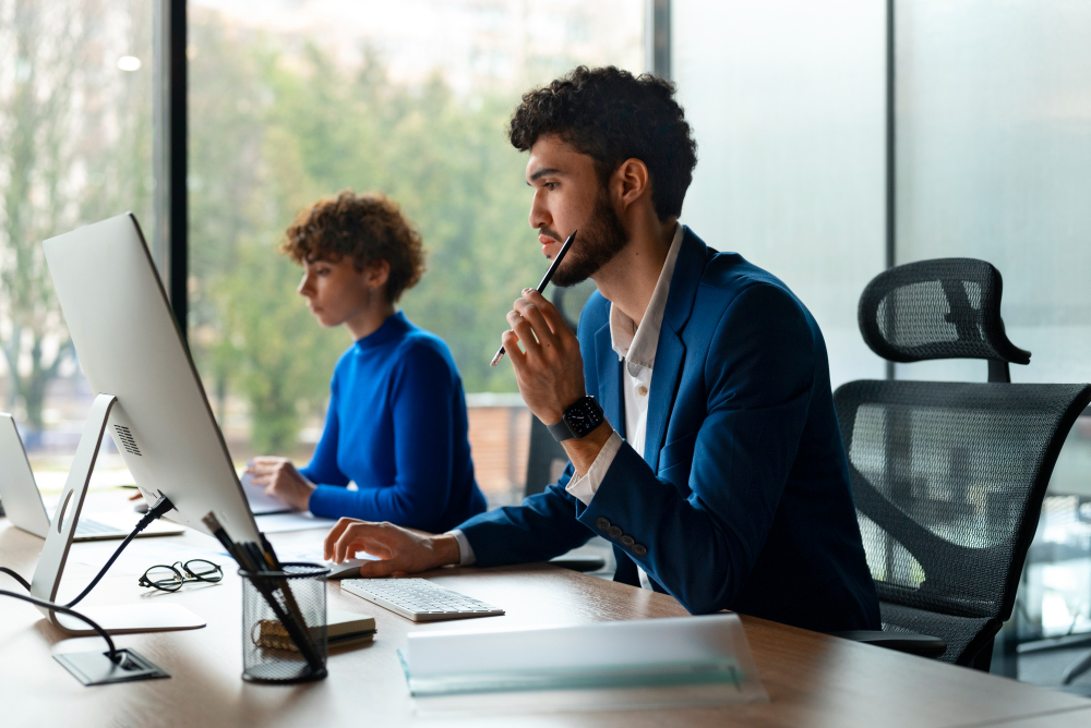 Employees working in the office