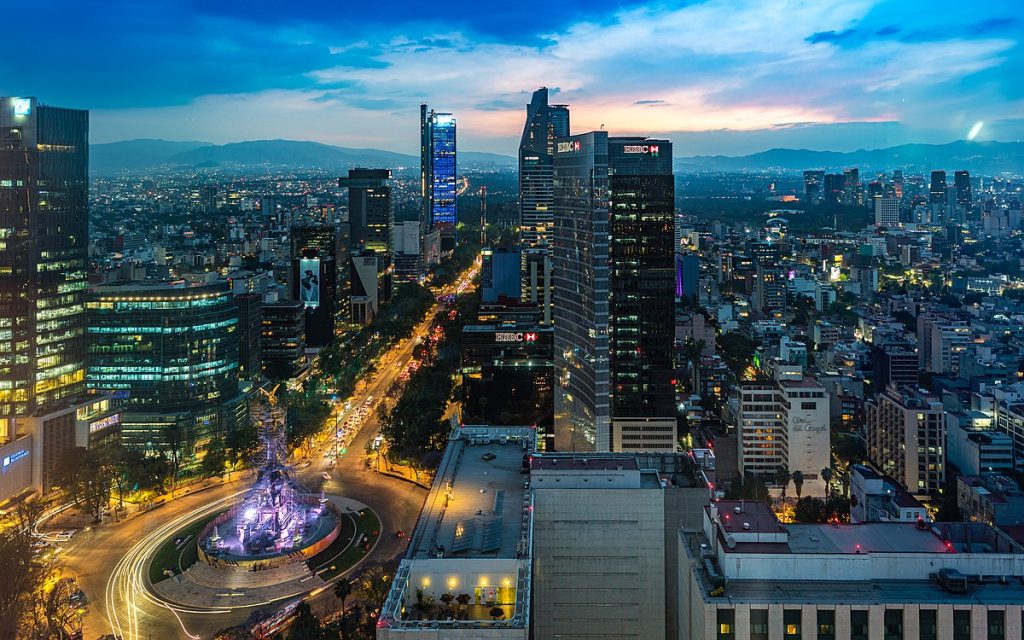 Mexico city in night